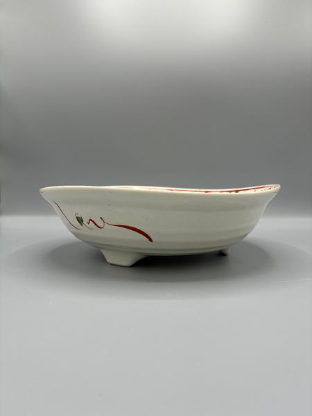 大皿　盛り皿　足付き　華　蝶